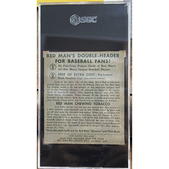 Vintage 1952 Redman Tobacco Wes Westrum SGC 4 - Picture 2 of 2